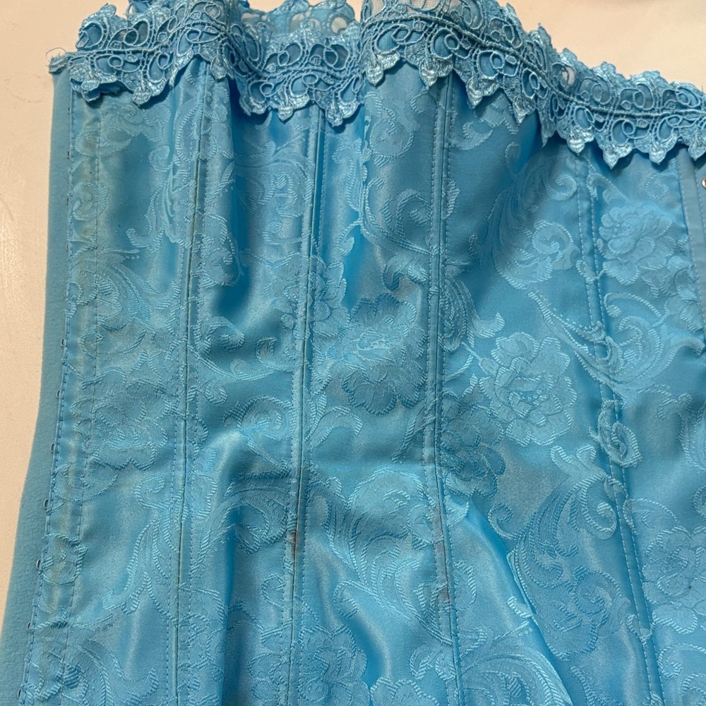 Frederick's of Hollywood Y2K Sky Blue Lace Corset - Picture 10 of 10